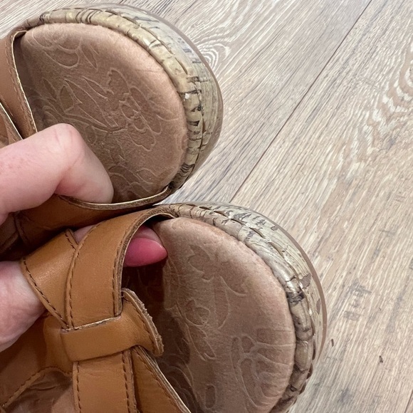 BJORENDAL leather side buckle sandals with cork sole and heel - Picture 8 of 13